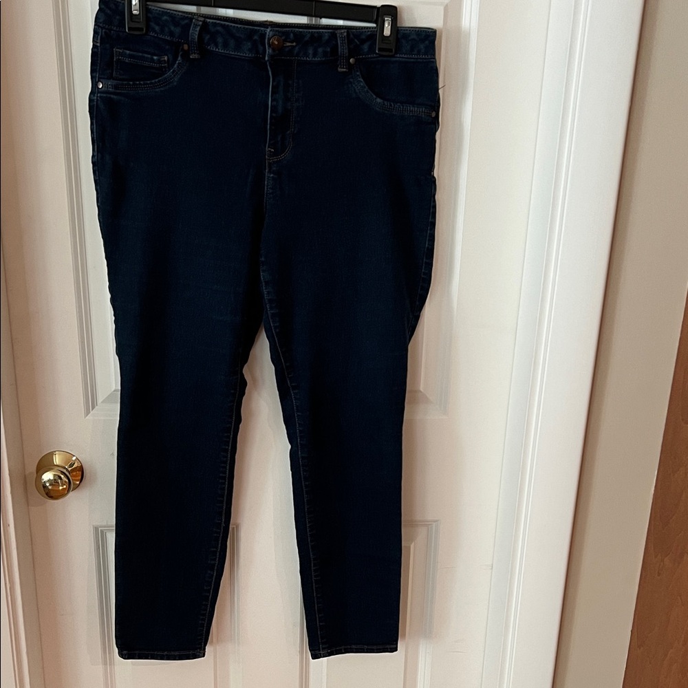 d.jeans, woman’s, dark blue jeans. Size 14. See below for material and care.